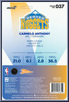 Carmelo Anthony (Nuggets) from Basketball Superstars - Hardwood Classics manufactured by Super7 [Back]