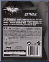 Batman (Black Costume) from Dark Knight Rises - Basic Series manufactured by Mattel [Back]