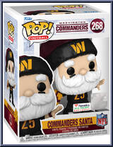Commanders Santa (Throwing) from Football - Holiday Pop! manufactured by Funko [Front]