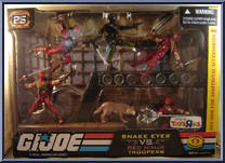 Snake Eyes vs Red Ninja Troopers from G.I. Joe - 25th Anniversary - Box Sets manufactured by Hasbro [Front]