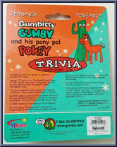 Gumby & Pokey (Gumbitty) from Gumby - Orange / Green Card manufactured by NJ Croce [Back]