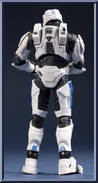 Spartan Mark VI (White / Blue) from Halo - Anniversary - Series 2 manufactured by McFarlane Toys [Loose]