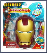 Iron Man (Mark VI Armor) from Iron Man 2 - 2010 Movie - Micro Heads Mini Playsets manufactured by Hasbro [Front]