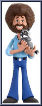 Bob Ross & Raccoon Action Figure