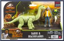 Darius & Brachiosaurus from Jurassic World - Camp Cretaceous - Dino Escape - Jurassic Campers manufactured by Mattel [Front]