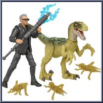 Dr. Ian Malcolm & Velociraptor from Jurassic World - Dominion - Basic Series manufactured by Mattel [Loose]