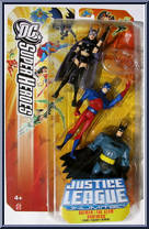 Huntress / Atom / Batman from Justice League Unlimited - 3-Packs - DC Super Heroes - Orange Cards manufactured by Mattel [Front]