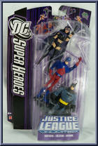 Huntress / Atom / Batman from Justice League Unlimited - 3-Packs - DC Super Heroes - Purple Cards manufactured by Mattel [Front]