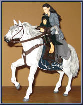 Arwen & Asfaloth (Blue Box Reissue) from Lord of the Rings - Fellowship of the Ring - Deluxe Horse & Riders manufactured by Toy Biz [Loose]