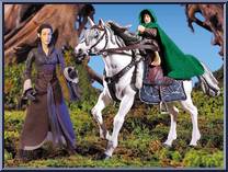 Arwen and Asfaloth (Green Box) from Lord of the Rings - Fellowship of the Ring - Deluxe Horse & Riders manufactured by Toy Biz [Loose]