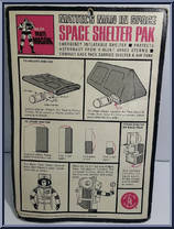 Space Shelter Pak from Major Matt Mason - Space Packs - Carded manufactured by Mattel [Back]