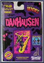 Danhausen (Blacklight) from Major Wrestling Figure Podcast - Major Bendies - Exclusives manufactured by Unknown [Back]