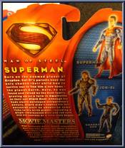 Superman from Man of Steel - Movie Masters - Basic Series manufactured by Mattel [Back]