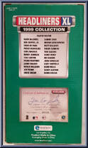 Juan Gonzalez from MLB Headliners - 1999 Season - XL manufactured by Corinthian [Back]