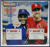 Sammy Sosa / Mark McGwire from MLB Headliners - 1999 Season - XL manufactured by Corinthian [Back]