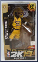 Lebron James (Yellow Jersey) from NBA 2K19 - Basic Series manufactured by McFarlane Toys [Front]