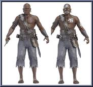 Gunner from Qar from Pirates of the Caribbean - On Stranger Tides - [4" Scale] - Series 2 manufactured by Jakks Pacific [Loose]