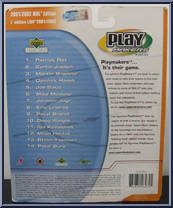 Joe Sakic from Play Makers - NHL - 2001 / 2002 manufactured by Upper Deck [Back]
