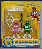 Green Ranger & Pink Ranger from Power Rangers - Figure Packs manufactured by Fisher-Price [Front]