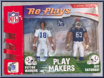 Peyton Manning / Jeff Saturday from Re-Plays - NFL - Play Makers manufactured by Gracelyn Toys [Front]