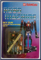 Sky Gun (Apache Helicopter) from Robo Machine - Carded manufactured by Bandai [Front]