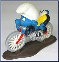 Cyclist Smurf from Smurfs - Super Smurfs manufactured by Peyo [Loose]