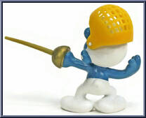 Fencer Smurf from Smurfs - Super Smurfs manufactured by Peyo [Loose]