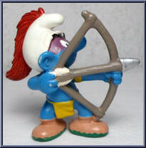 Indian Smurf (Bow and Arrow) from Smurfs - Indians (Native Americans) manufactured by Peyo [Loose]