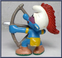 Indian Smurf (Bow and Arrow) from Smurfs - Indians (Native Americans) manufactured by Peyo [Loose]
