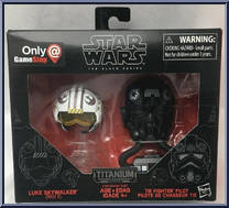 Luke Skywalker (Red 5)  Tie Fighter Pilot from Star Wars - Black Series - Titanium - Helmets manufactured by Hasbro [Front]