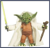 Yoda from Star Wars - Clone Wars (2008) - White / Red Cards manufactured by Hasbro [Loose]
