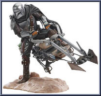 Din Djarin with Speeder Bike (Mandalorian) from Star Wars - Premier Collection manufactured by Gentle Giant [Loose]