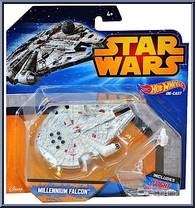 Millennium Falcon from Star Wars - Hot Wheels Starships - Blue Card / Yellow Letters manufactured by Mattel [Front]