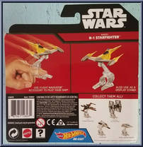 Naboo N-1 Starfighter from Star Wars - Hot Wheels Starships - Black Card / White Letters manufactured by Mattel [Back]
