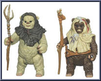 Ewoks (Paploo & NoAhpakk) from Star Wars - Legacy Collection - Red / White Cards manufactured by Hasbro [Loose]