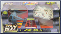 Tie Interceptor vs. Millenium Falcon from Star Wars - Micro Machines - Action Fleet - Vehicles manufactured by Galoob [Front]