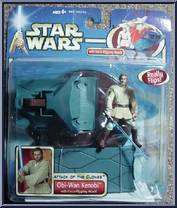 Obi-Wan Kenobi (Force-Flipping Attack) from Star Wars - Saga - Attack of the Clones - Deluxe Figures manufactured by Hasbro [Front]