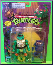 Warrior Metalhead Michaelangelo from Teenage Mutant Ninja Turtles - Warriors (with Coins) manufactured by Playmates [Front]