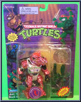 Warrior Rocksteady from Teenage Mutant Ninja Turtles - Warriors (with Coins) manufactured by Playmates [Front]