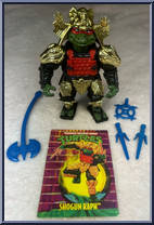 Shogun Raph (Gold Armor with Card) from Teenage Mutant Ninja Turtles - Shogun Turtles manufactured by Playmates [Loose]