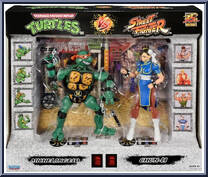 Michelangelo vs Chun-Li from Teenage Mutant Ninja Turtles - Classic Collection - Turtles Vs Street Fighter (35th Anniversary) manufactured by Playmates [Front]