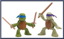 Leonardo & Donatello from Teenage Mutant Ninja Turtles - Nickelodeon - Ninjas in Training manufactured by Playmates [Loose]