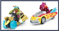 Leo in AT-3 & Fishface in Shell Cruiser from Teenage Mutant Ninja Turtles - Nickelodeon - T-Machines manufactured by Playmates [Loose]