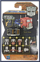 Optimus Prime from Transformers - Reveal the Shield - Legends Class manufactured by Hasbro [Back]