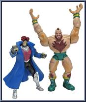 Gambit vs. Zangief from Video Game Super Stars Presents - X-Men v.s Street Fighter - Series 2 manufactured by Toy Biz [Loose]