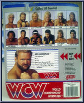 Arn Anderson "The Enforcer" (White Trunks) from WCW - Series 1 - Released in US manufactured by Galoob [Back]