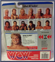 Brian Pillman "Flyin' Brian" (Orange Tiger Print Trunks) from WCW - Series 1 - Released in US manufactured by Galoob [Back]