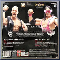 Bret Hart vs. Stone Cold Steve Austin (Ringside Fest '07) from WWE Classic Superstars - Exclusives manufactured by Jakks Pacific [Back]