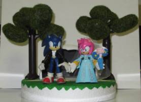 Sonic and Amy Wedding Cake topper (Sonic) Custom Diorama / Playset