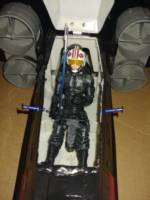 6 inch Black suited LUKE SKYWALKER w X WING FIGHTER (Star Wars) Custom Action Figure